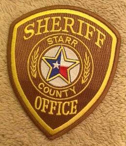 TEXAS TX STARR COUNTY SHERIFF OFFICE SCHÖNER SCHULTERAUFNÄHER POLIZEI - BRAUN/GOLD - Bild 1 von 2