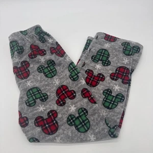 Pantalones de pijama de Mickey Mouse a cuadros gris rojo verde Disney para niños talla 8 - Imagen 1 de 5