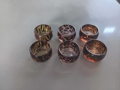 Juego de 6 candelabros Tea Lite con estampado animal Foto 1 de 4