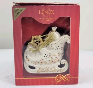 Lenox 2009 Annual Sleigh Ride Ornament Gold Jewels SKU#792681 mit Original Box - Bild 1 von 13