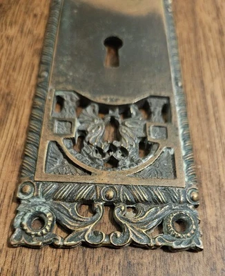 Antique Door Knob Back Plate 1895 Corbin St. Cloud 1890 Pierced H-43000 Rare - Image 1 of 4