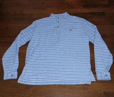 Pullover Johnnie-O Hangin' Out Palmo Henley Hombre Medio Azul Rayas Firestone CC Foto 1 de 4