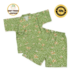 Ropa tradicional japonesa Jinbei Kids Setup Shiba Inu 100% algodón nuevo Japón - Imagen 1 de 8