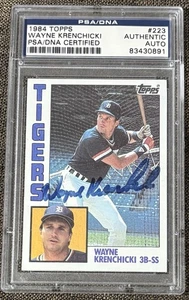Tarjeta de béisbol Wayne Krenchicki 1984 Topps autografiada #223 Detroit Tigers automática - Imagen 1 de 2