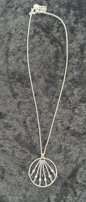 925 Silber Esprit Damen Halskette mit rundem Anhänger mit Steinen - Bild 1 von 4