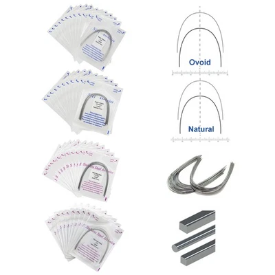 100Pcs Dental Orthodontic Arch Wire Stainless Steel NiTi Ovoid Natural 014 16X22 - Image 1 of 4