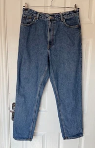 Monki 30 size 12 Blue Denim High Waist Straight Leg Denim Jeans - Picture 1 of 8