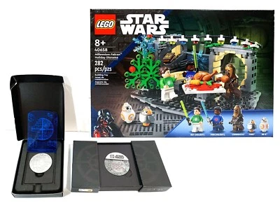 3 LEGO STAR 40658 XMAS MILLENNIUM FALCON HOLIDAY DIORAMA 5008818 5007840 COIN - Image 1 of 4