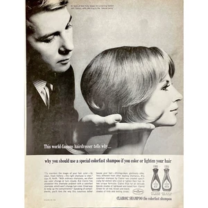1965 Clairol Shampoo Vintage Print Ad Retro Hair Care Memorabilia Colorfast - Bild 1 von 2