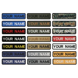 Custom Name number Patch Stripes Badge chevrons Personalized hook sew on iron on - Picture 1 of 300