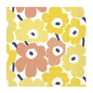 Marimekko Mini Unikko gelbe Blumen IHR Papier Cocktail Servietten 25 cm 20er Pack - Bild 1 von 1