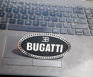 For Early Bugatti Front Radiator Grill Hood Badge Emblem Enamel Brass Chrome Blk