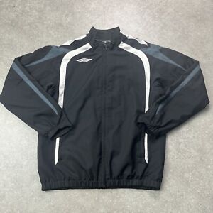 Tailored By Umbro Black White Grey Full ZipTrack Jacket Mens M Pit To Pit 22”