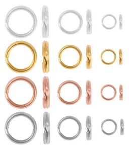 Sterling Silver 925 Split Rings Jump Rings * Many Sizes & Platings * Findings - Picture 1 of 6