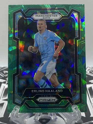 2023-24 Panini Prizm Premier League Erling Haaland #3 Green Ice SSP 🔥🔥🔥