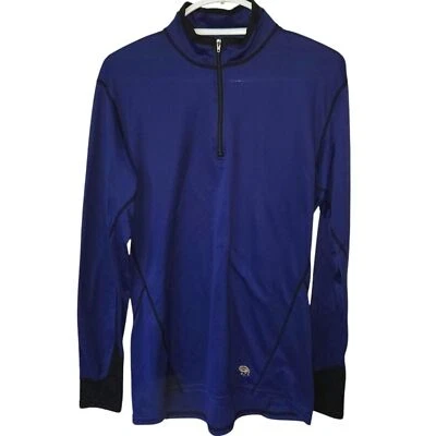 Pullover Mountain Hardware azul cuarto cremallera peso medio capa base. Talla L Foto 1 de 4