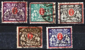 CDS Danzig Alemania Sc 117-121 Multicolor 1923 Usado Postal Cancelaciones - Imagen 1 de 1