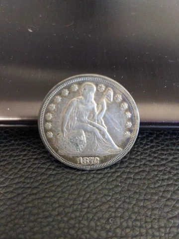 1872 Seated Liberty Silver Dollar $1 - XF Detail (EF) - Rare Type Coin Scratched Cover