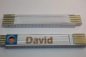 Zollstock mit Namen DAVID Lasergravur 2 Meter Handwerkerqualität - Bild 1 von 1
