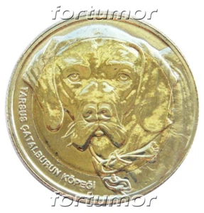TURKEY 2021 DOG 1 Kurus Commemorative Bimetal UNC Coin - Picture 1 of 3