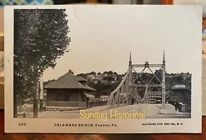 1910 Northampton St Bridge Delaware Easton PA mit Pennsylvania RR Station Postkarte - Bild 1 von 2