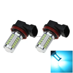 2x Ice Blue Car H11 Front Light Tail Blub 33 Emitters 5630 SMD LED PGJ19-10 H218 - Picture 1 of 5