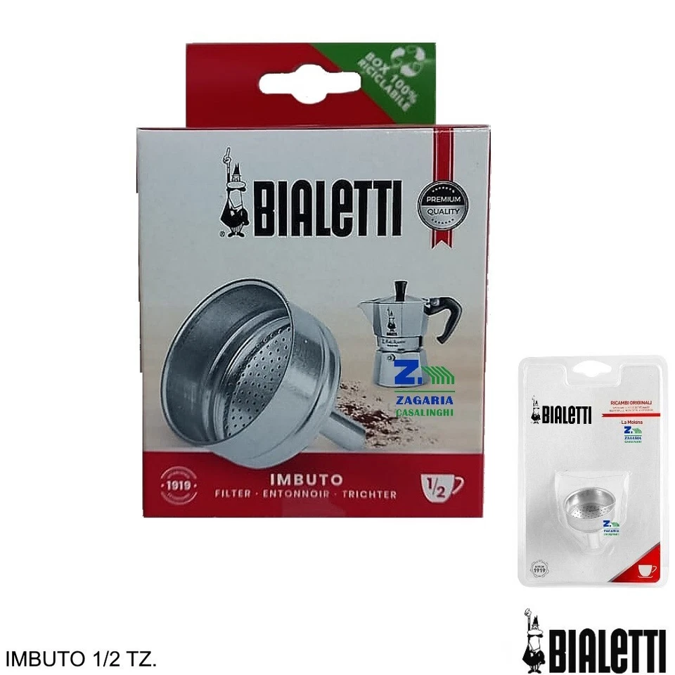 RICAMBIO ORIGINALE BIALETTI IMBUTO 1/2 TZ ALLUMINIO LA MOKINA MEZZA TAZZA