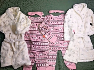 NWT 10 12 TWINS horse horses pajamas mink robe mask 4pc lot birthdays christmas  - Picture 1 of 12