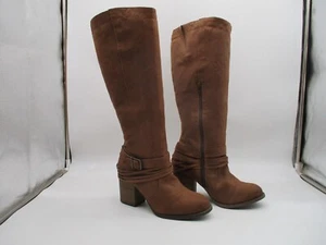 SO Authentic (73277) Brown Tall Partial Zip Knee High Boots Women's Size 9 Med - Picture 1 of 10