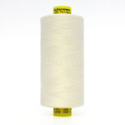GUTERMANN Mara 120 100% POLYESTER THREAD 1094 yard/spool, Color 1 OFF-WHITE - Image 1 of 3
