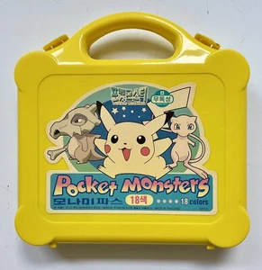 Vintage 1998 Nintendo Pokémon 18-Color Crayon Set & Case, Rare, HTF & Brand New - Picture 1 of 6