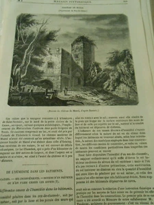 Chateau de Murol ( puy de dome ) 1845 Gravure Print Article - Picture 1 of 1