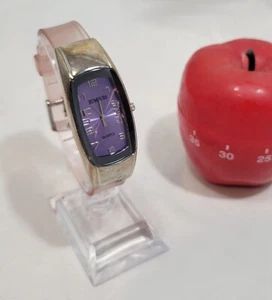 Rumours Analog Watch Translucent Transparent Light Pink Purple Rectangular Strap - Picture 1 of 1