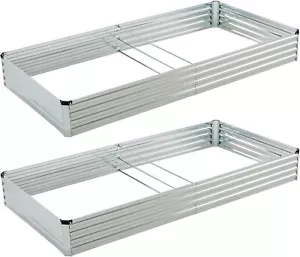 8x4x1ft(2 Pack) Galvanized Raised Garden Bed, Planter Box Metal Patio Kit - Picture 1 of 5