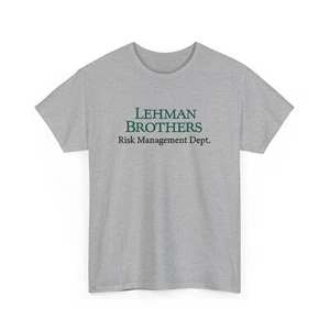 Lehman Brothers Risk Management Dept. Heavy Cotton T-Shirt, Lehman Bros - Picture 1 of 80