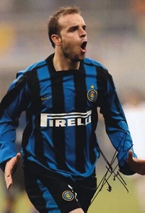 Football -Andy van der Meyde- Hand Signed 12x8 Inch Photograph- Inter Milan- COA - Picture 1 of 1