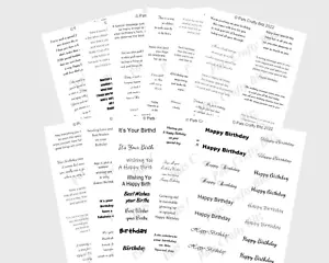 Easy Peel Off Birthday Transparent Verses & Sentiments Stickers Single Sheets  - Picture 1 of 13