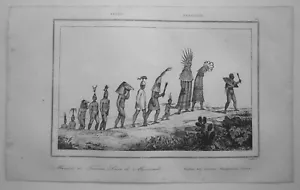 1837 Druck BRASILIEN: PROZESSION MASKIERTER TUCUNA, #32 - Bild 1 von 1