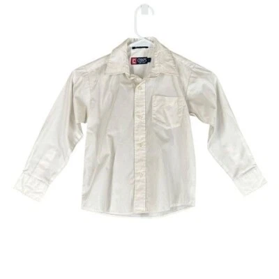 Chaps Boy’s 7 White Button LS Dress Shirt Cotton Blend Pocket Preppy Classic - Image 1 of 4