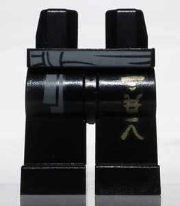 Lego Black Hips Legs Dark Bluish Gray Sash Gold Ninjago Logogram - Picture 1 of 1