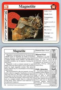 Magnetite #7.3 - Minerals - Treasures Of The Earth Grolier Card - Picture 1 of 1