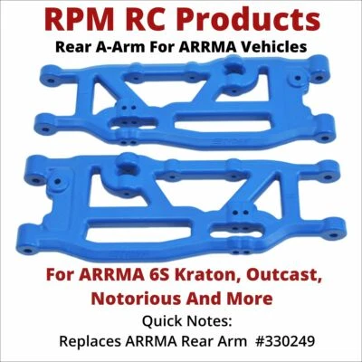 *NEW* RPM 81405 Rear a-Arms for Arrma Kraton Talion & Outcast - (BLUE) - Image 1 of 2