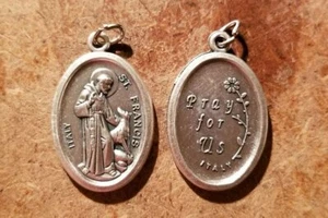 925 Sterlingsilber 22" Halskette ST FRANCIS PROTECT PET MEDAILLE Charm weiblich Männer - Bild 1 von 8