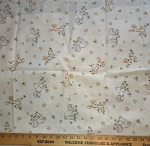 VTG Precious Moments Animals Hearts Stars White Cotton Blend - Picture 1 of 3