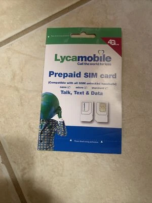 Lycamobile - Cartão SIM pré-pago, conversa, texto e dados - 4G incluído - Imagem 1 de 3