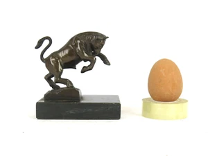 STATUINA DI TORO DI PICCOLE DIMENSIONI VINTAGE EPOCA '900 TORINO PIEMONTE VA6 - Foto 1 di 11
