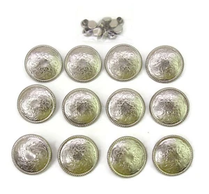 12-pcs 1" Conchos w/ Rivet Backs Rope Edge Paisley Wave Leather Embellishments  - Picture 1 of 8