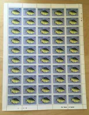 HOJAS COMPLETAS Granadinas 1980 398a - Peces Definitivos - MNH Foto 1 de 2