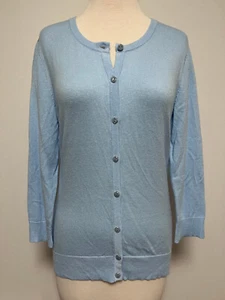 New York & Co. Button-Front Cardigan Sweater Light Blue Crew Neck Size S New NWT - Picture 1 of 12