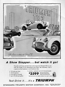 1956 Triumph TR-3 "A Show Stopper" Original Rare Print Ad - Picture 1 of 1